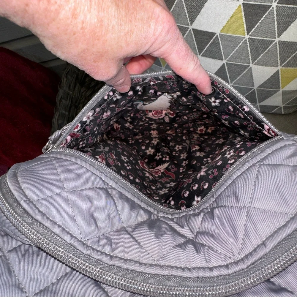 Vera Bradley Tranquil Gray Campus Backpack in Performance Twill